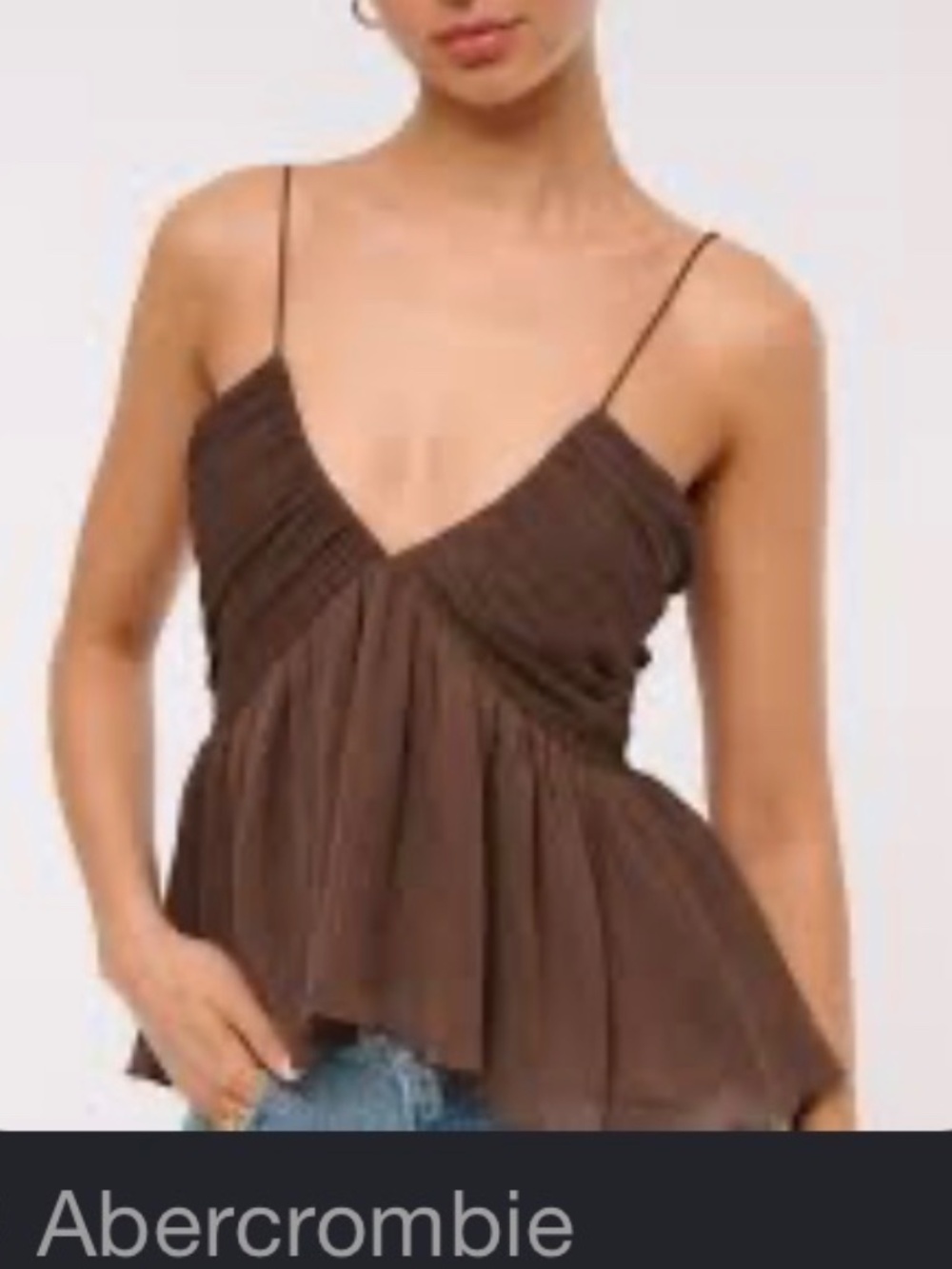 Abercrombie & Fitch V-Neck Ruched Cami